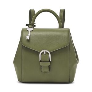 Fossil Olive Green Mini Claire Leather Backpack